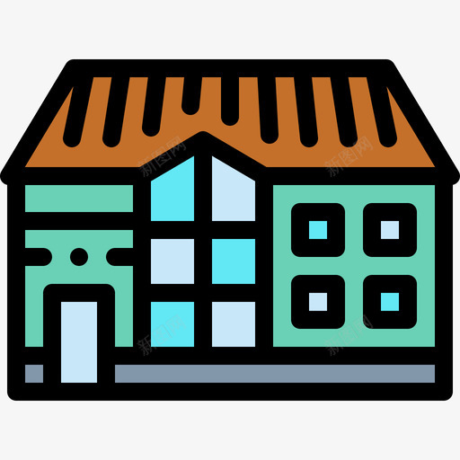 房屋房屋类型21线形颜色图标svg_新图网 https://ixintu.com 房屋 类型 线形 颜色