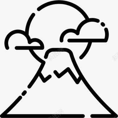 日本富士地标东京山图标图标