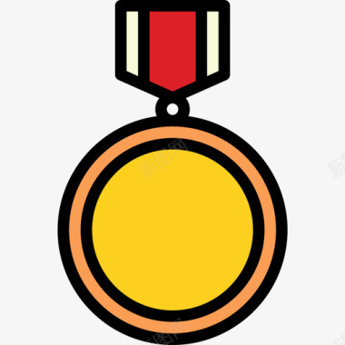 奖章奖章和徽章12个直线颜色图标图标