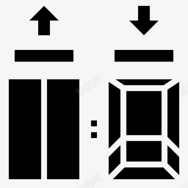 电梯购物中心3填充图标图标