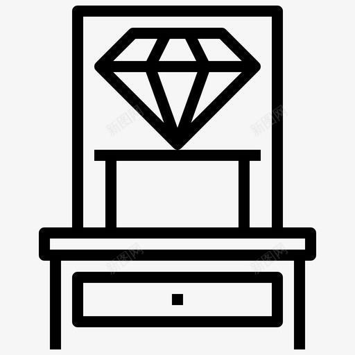 钻石博物馆84直线图标svg_新图网 https://ixintu.com 博物馆 直线 钻石