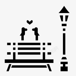 公园实景公园长椅城市约会图标高清图片