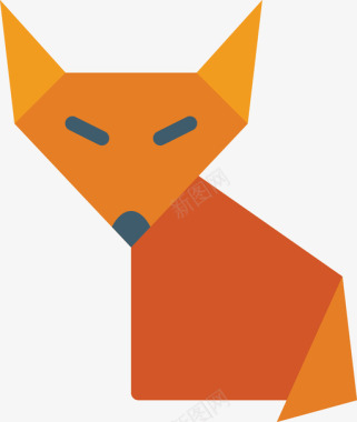 狐狸折纸4扁平图标图标