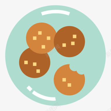 饼干食物140扁平图标图标