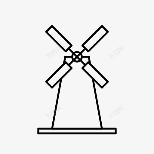 风车荷兰风力发电图标svg_新图网 https://ixintu.com 发电 维多利 荷兰 风力 风车