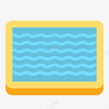 橡胶游泳池游泳15平坦图标图标