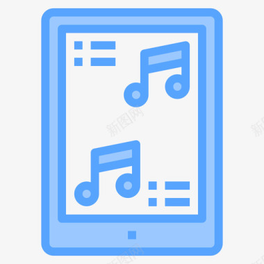 平板电脑音乐和声音12蓝色图标图标