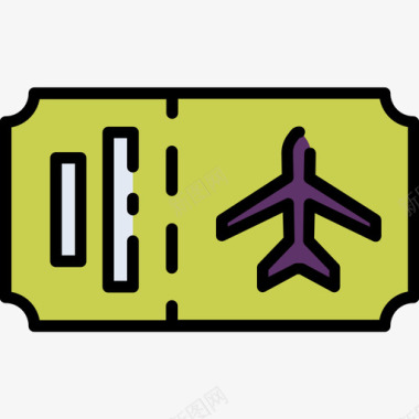 登机牌航空40线颜色图标图标