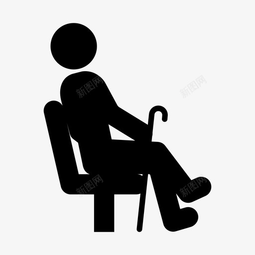 老人人们坐着图标svg_新图网 https://ixintu.com 人们 坐着 老人