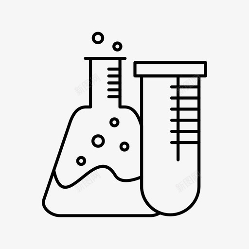 试管化学实验室锥形烧瓶图标svg_新图网 https://ixintu.com 化学 化学实验 实验室 烧瓶 科学 试管 锥形