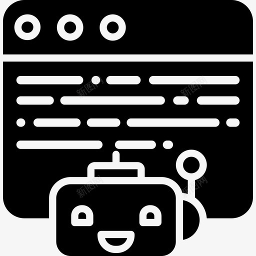 浏览器人工智能52字形图标svg_新图网 https://ixintu.com 人工智能 字形 浏览器