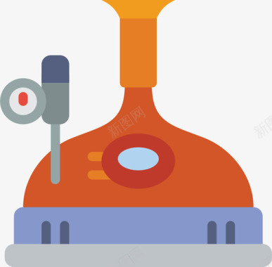 酿造蒸馏和酿造3平淡图标图标