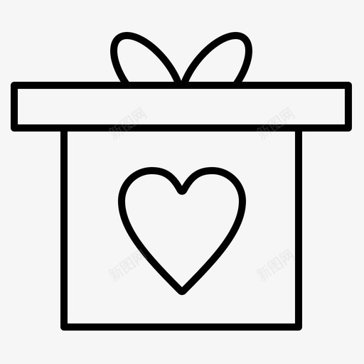 礼物盒子浪漫图标svg_新图网 https://ixintu.com 套装 情人节 浪漫 盒子 礼物 薄型