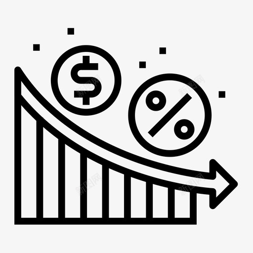 货币下降商业减少图标svg_新图网 https://ixintu.com 下降 减少 商业 经济 货币 金融