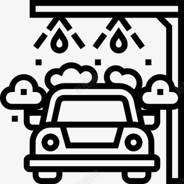 洗车汽车服务4直线式图标图标