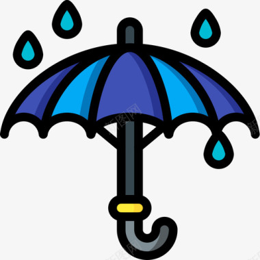 伞英国4线型颜色图标图标