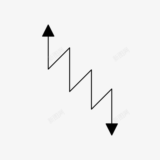 之字形箭头向下图标svg_新图网 https://ixintu.com 之字形 向上 向下 方向 箭头 箭头粗体双头细线