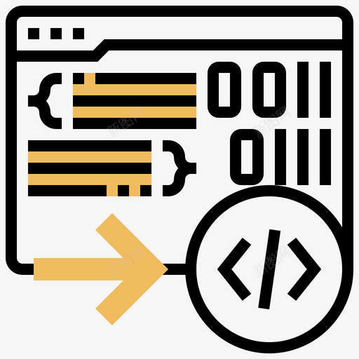 代码编程73黄色阴影图标svg_新图网 https://ixintu.com 代码 编程73 黄色阴影