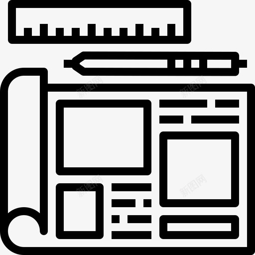 平面图网络开发38线性图标svg_新图网 https://ixintu.com 平面图 线性 网络开发38