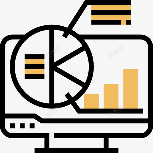 数据图表数据分析黄色阴影图标svg_新图网 https://ixintu.com 图表 数据 数据分析 阴影 黄色