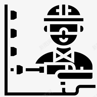 修理工建造师钻机图标图标