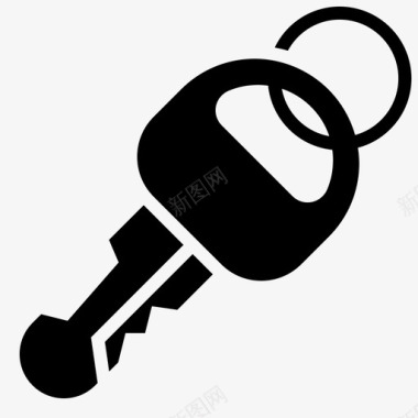 钥匙家庭安全2字形图标图标