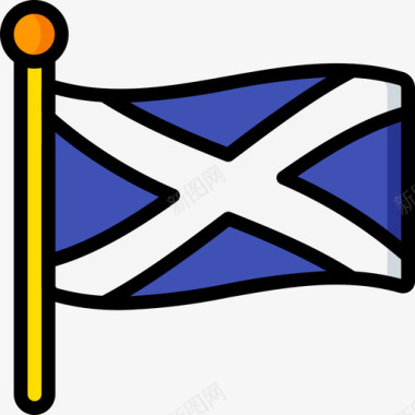 苏格兰英国4线性颜色图标图标