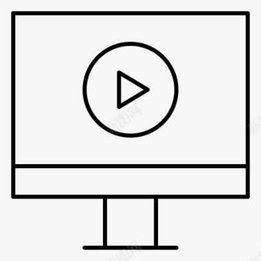 显示器计算机播放器图标图标