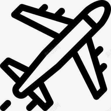 飞机143机场直线型图标图标