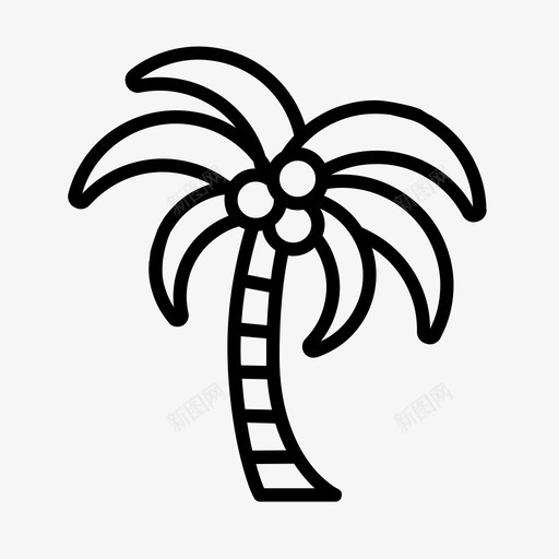 棕榈树自然夏季图标svg_新图网 https://ixintu.com 夏季 棕榈树 热带 自然