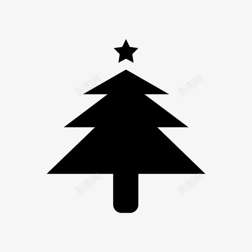 圣诞树礼物节日图标svg_新图网 https://ixintu.com 冬天 圣诞树 礼物 自然 节日