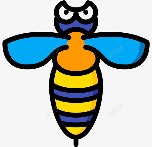 黄蜂虫虫1线状颜色图标svg_新图网 https://ixintu.com 线状 虫虫 颜色 黄蜂
