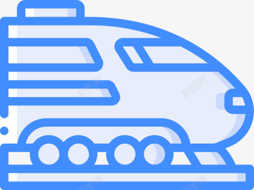 子弹头列车日本61蓝色图标图标