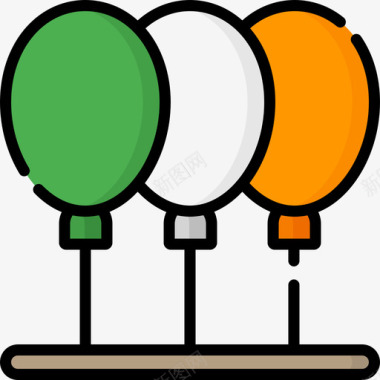 气球爱尔兰6线形颜色图标图标