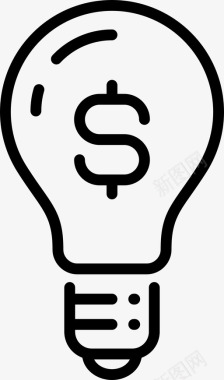 灯泡和美元符号创意想法图标图标