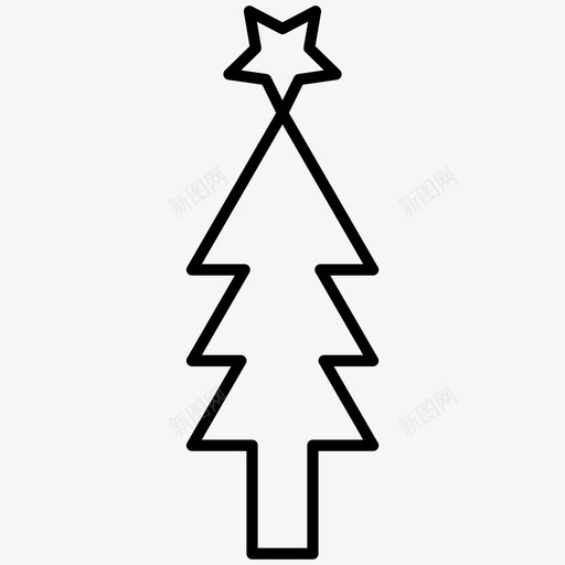 圣诞树冬季2件装线图标svg_新图网 https://ixintu.com 冬季2件装线图标 圣诞树