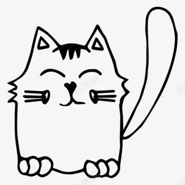猫手绘小猫图标图标