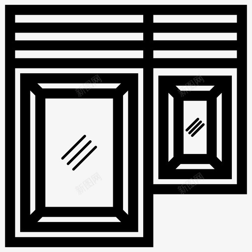 门窗建筑住宅图标svg_新图网 https://ixintu.com 住宅 建筑 门窗