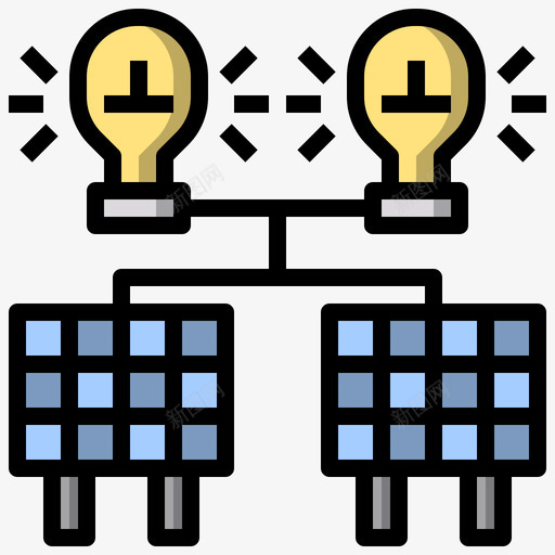 太阳能电池板可持续能源24线性颜色图标svg_新图网 https://ixintu.com 太阳能 持续 电池板 线性 能源 颜色