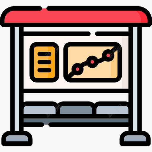 68城市公交车站线形颜色图标svg_新图网 https://ixintu.com 城市公交 线形 车站 颜色