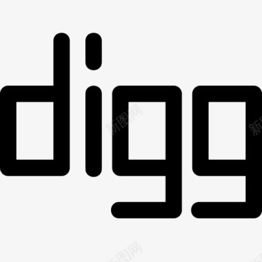 Digg社交标识4线性图标图标