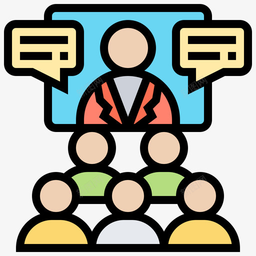 会议现代商务6线性颜色图标svg_新图网 https://ixintu.com 会议 商务 现代 线性 颜色