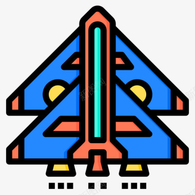 火箭航空航天2号线性颜色图标图标