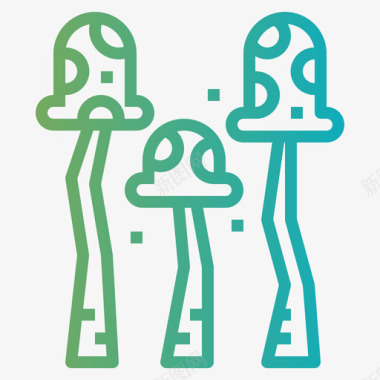 蘑菇生态生物1梯度图标图标