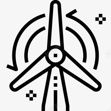风车生态绿色能源图标图标