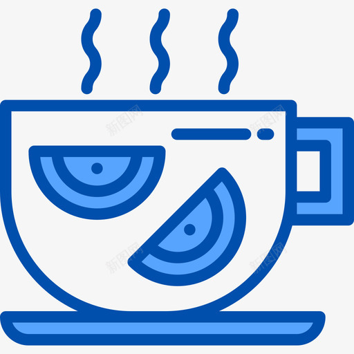 柠檬茶茶6蓝色图标svg_新图网 https://ixintu.com 柠檬茶 茶6 蓝色