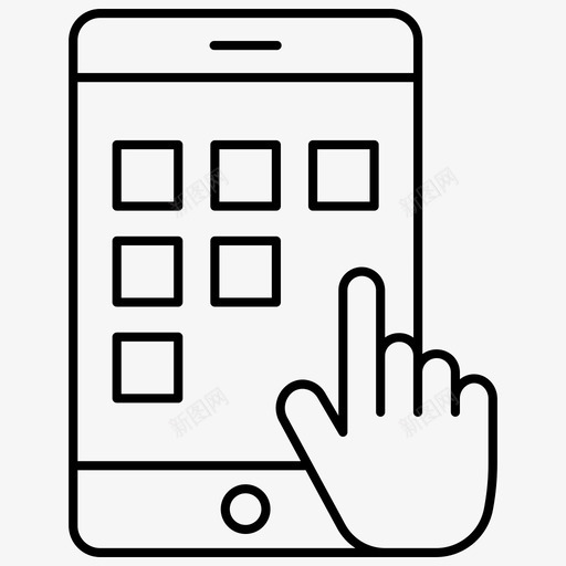 平板移动应用程序业务点击图标svg_新图网 https://ixintu.com 业务 功能 商业金融 平板移动应用程序 点击 移动应用程序