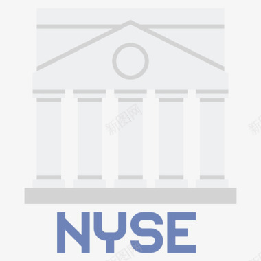 纽约证券交易所投资持平图标图标