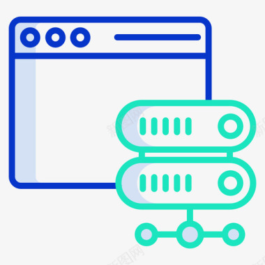 网站网站服务器和主机5轮廓颜色图标图标