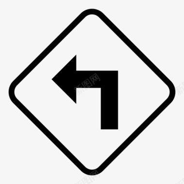 左转道路标志图标图标